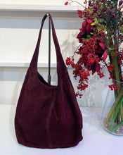 Load image into Gallery viewer, Celine Suede Slouch Bag - Burgundy