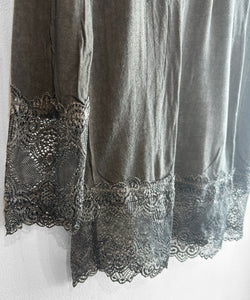 Cressida Long Sleeve Lace Detail Top - Charcoal