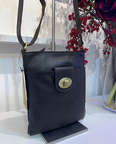 Ashwood Leather Crossbody Bag - Dark Brown