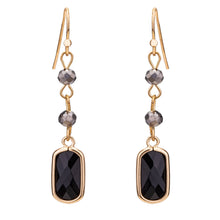 Load image into Gallery viewer, Venus Crystal Drop Earrings - Gold &amp; Black