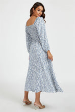 Load image into Gallery viewer, Isla Floral Print Shirred Maxi Dress - Pale Blue