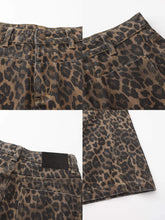 Load image into Gallery viewer, CUBIC Leopard Wide Leg Denim Jeans - Sienna Brown