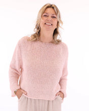 Load image into Gallery viewer, Lilou Alpaca Wool Blend Long Sleeve Textured Jumper - Nude Pink