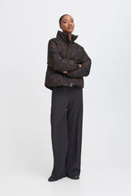 Load image into Gallery viewer, ICHI Frigg Leopard Puffer Jacket - Chocolate Torte