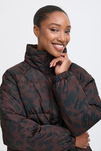 Load image into Gallery viewer, ICHI Frigg Leopard Puffer Jacket - Chocolate Torte