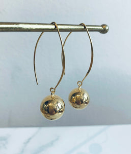 Gold Plated Ball Hook Earrings