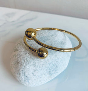 Gold Plated Torque Crossover Bangle