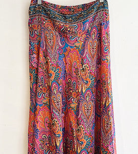 Harmonia Paisley Print Long Skirt - Pink