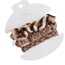 Load image into Gallery viewer, Animal Print Hair Scrunchies Set - Brown