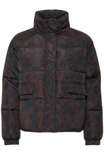 Load image into Gallery viewer, ICHI Frigg Leopard Puffer Jacket - Chocolate Torte