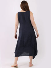 Load image into Gallery viewer, Emilia Sleeveless Linen Dress - Navy