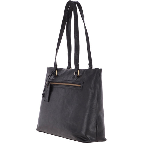 Large Vintage Leather Handbag - Black