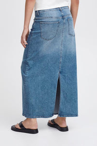 ICHI Twiggy Denim Maxi Skirt - Light Blue Wash