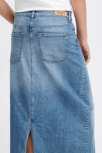 Load image into Gallery viewer, ICHI Twiggy Denim Maxi Skirt - Light Blue Wash