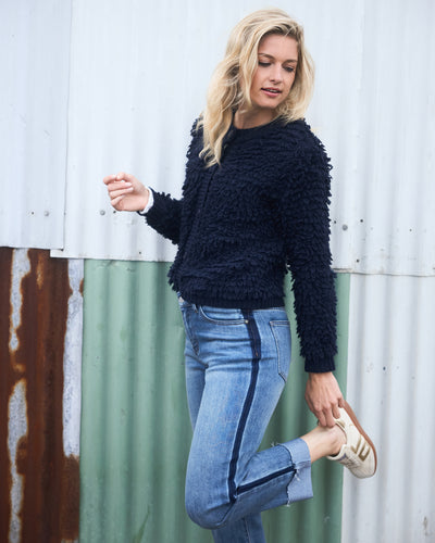 Red Button Jacket Loops - Indigo