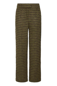 ICHI Kate Mosley Stripe Jacquard Trousers - Mayfly