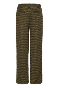 ICHI Kate Mosley Stripe Jacquard Trousers - Mayfly