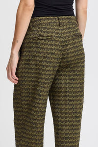 ICHI Kate Mosley Stripe Jacquard Trousers - Mayfly