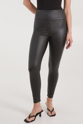 Carly Faux Leather Leggings - Black