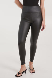 Carly Faux Leather Leggings - Black