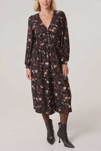 Maeve Autumnal Leaf Midi Dress