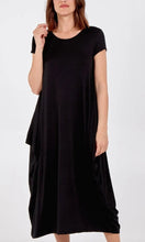 Load image into Gallery viewer, Hayley Cap Sleeve Parachute Dress - Black