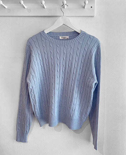 Sara Cable Knit Jumper - Pale Blue