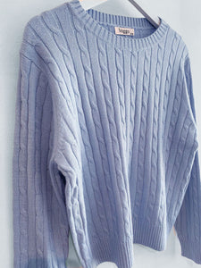 Sara Cable Knit Jumper - Pale Blue