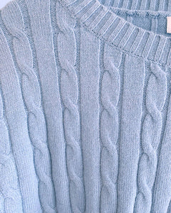 Sara Cable Knit Jumper - Pale Blue