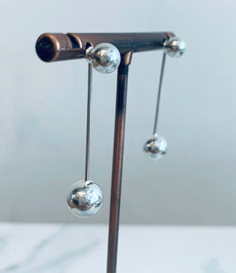 Sterling Silver Small Ball Drop Earrings