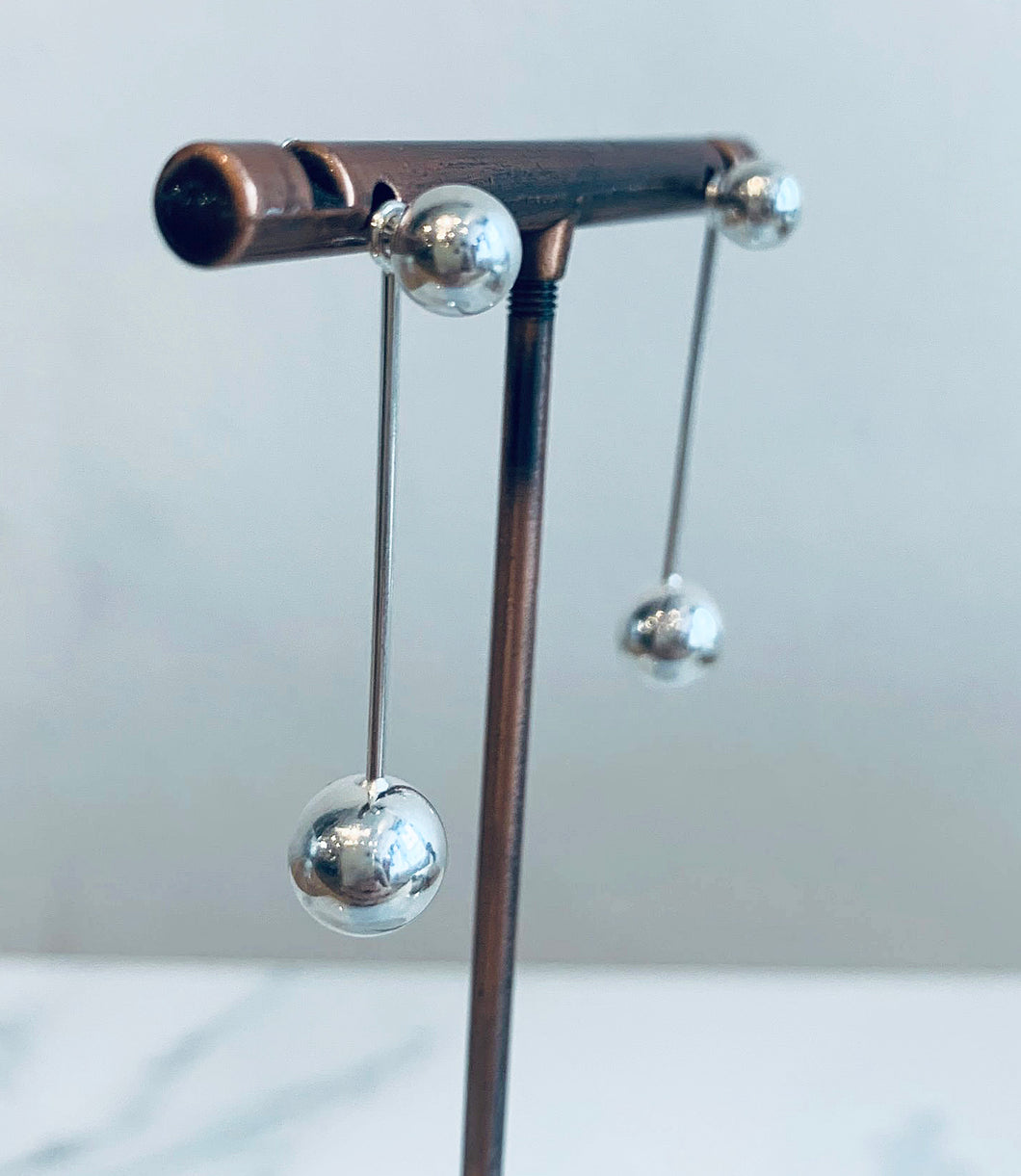 Sterling Silver Small Ball Drop Earrings