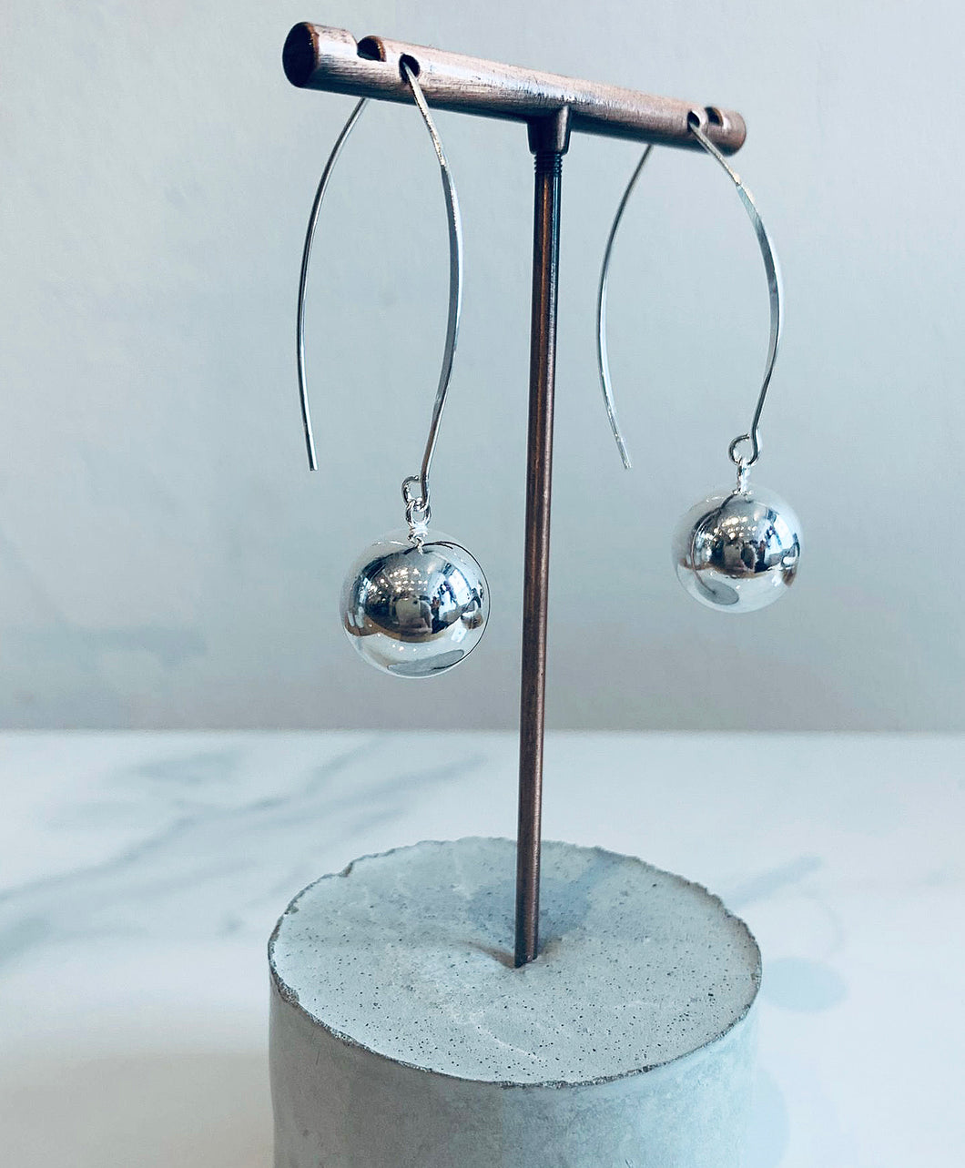 Sterling Silver Ball Hook Earrings
