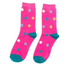 Load image into Gallery viewer, Miss Sparrow Bamboo Spot Print Socks - Hot Pink