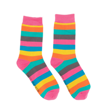 Load image into Gallery viewer, Miss Sparrow Bamboo Thick Stripe Socks - Bright