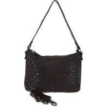 Load image into Gallery viewer, Droitwich Vintage Leather Woven Hand Bag - Dark Brown