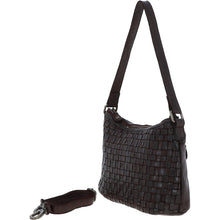 Load image into Gallery viewer, Droitwich Vintage Leather Woven Hand Bag - Dark Brown
