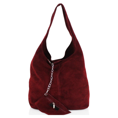 Celine Suede Slouch Bag - Burgundy