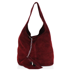 Celine Suede Slouch Bag - Burgundy
