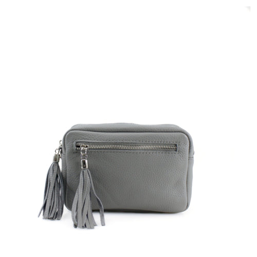 Romano Leather Camera Bag - Light Grey