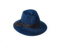 Load image into Gallery viewer, Failsworth Wool Fedora Hat - Navy Leopard