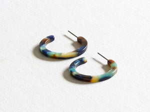 Ava Resin Tiny Hoop Earrings
