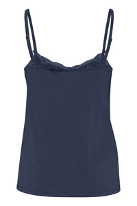 ICHI Like Lace Trimmed Camisole - Total Eclipse