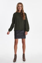 Load image into Gallery viewer, ICHI Darina Black Leather Mini Skirt