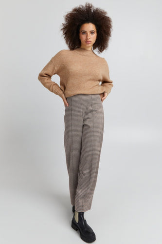 ICHI Kate Cameleon Check Trousers - Nomad
