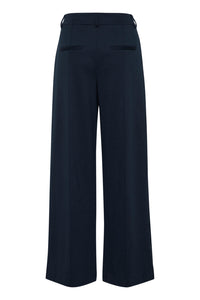 ICHI Kate Office Wide Legged Trousers - Total Eclipse