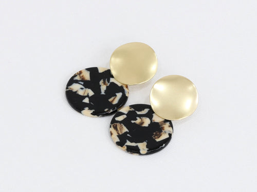 Sarah Two Tone Disc Earrings