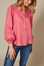 Load image into Gallery viewer, Eb &amp; Ive Capella Linen Balloon Sleeve Shirt - Candy