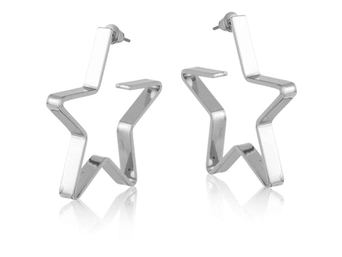 Ivy Oversized Star Silver Plated Earrings
