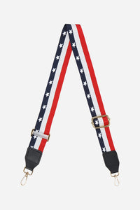 Printed Bag Strap - Navy, Red & White Stars & Stripes