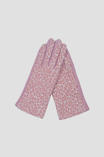 Leopard Print Gloves - Pink